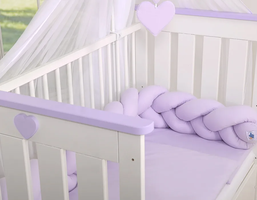 Pinta apsauga lovytei, spalvos: rožinė, smėlio ir violetinė