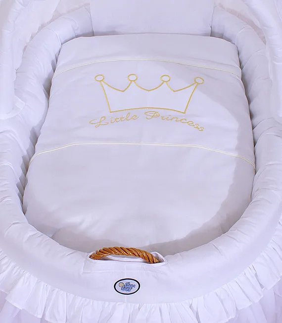 Pintas Mozės krepšelis su gaubtu, „Little Prince“, spalva: balta