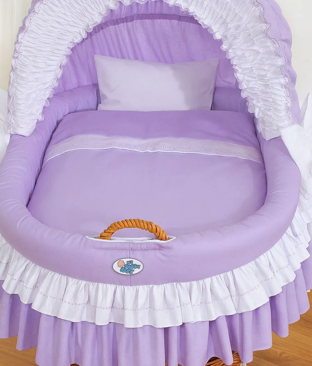 Pintas Mozės krepšelis su gaubtu „Bellamy“, spalvos: smėlio ir violetinė