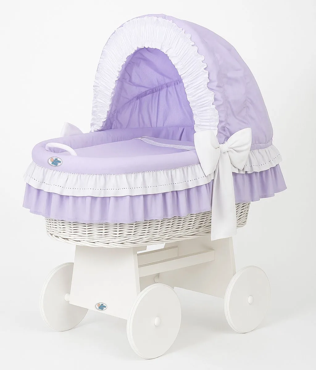 Pintas Mozės krepšelis su gaubtu „Bellamy“, spalvos: smėlio ir violetinė