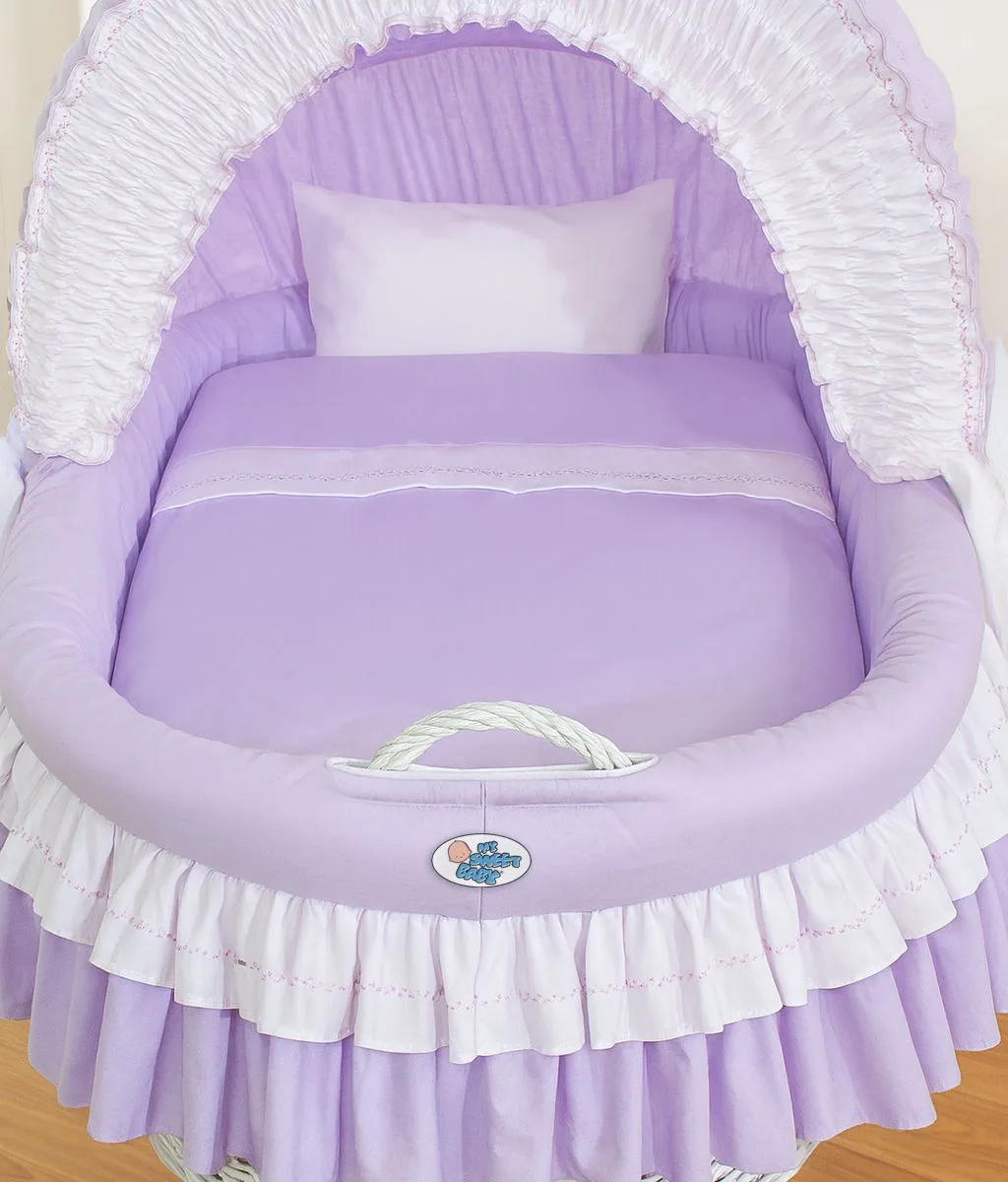 Pintas Mozės krepšelis su gaubtu „Bellamy“, spalvos: smėlio ir violetinė