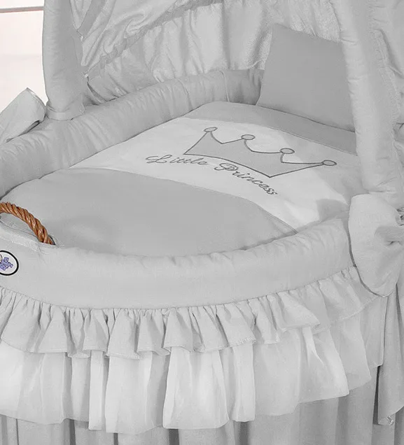 Pintas Mozės krepšelis su gaubtu, „Little Princess“, spalva: pilka