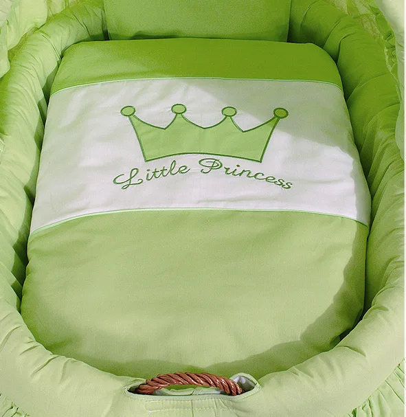 Pintas Mozės krepšelis su gaubtu, „Little Princess“, spalva: žalia