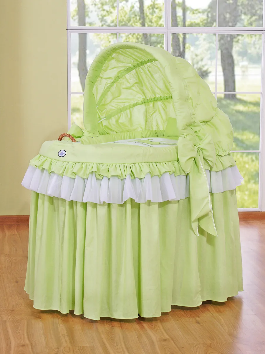 Pintas Mozės krepšelis su gaubtu, „Little Princess“, spalva: žalia