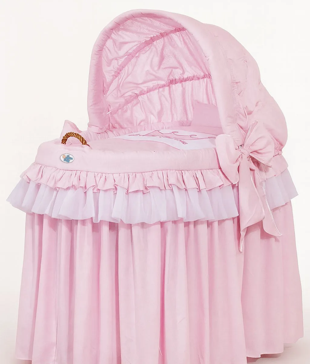 Pintas Mozės krepšelis su gaubtu, „Little Princess“, spalva: rožinė