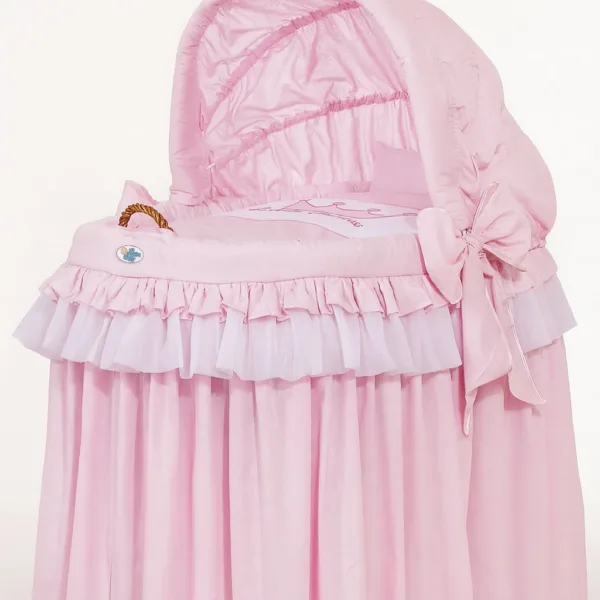 Pintas Mozės krepšelis su gaubtu, „Little Princess“, spalva: rožinė