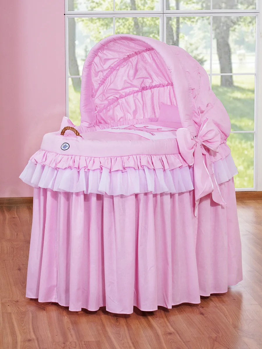 Pintas Mozės krepšelis su gaubtu, „Little Princess“, spalva: rožinė