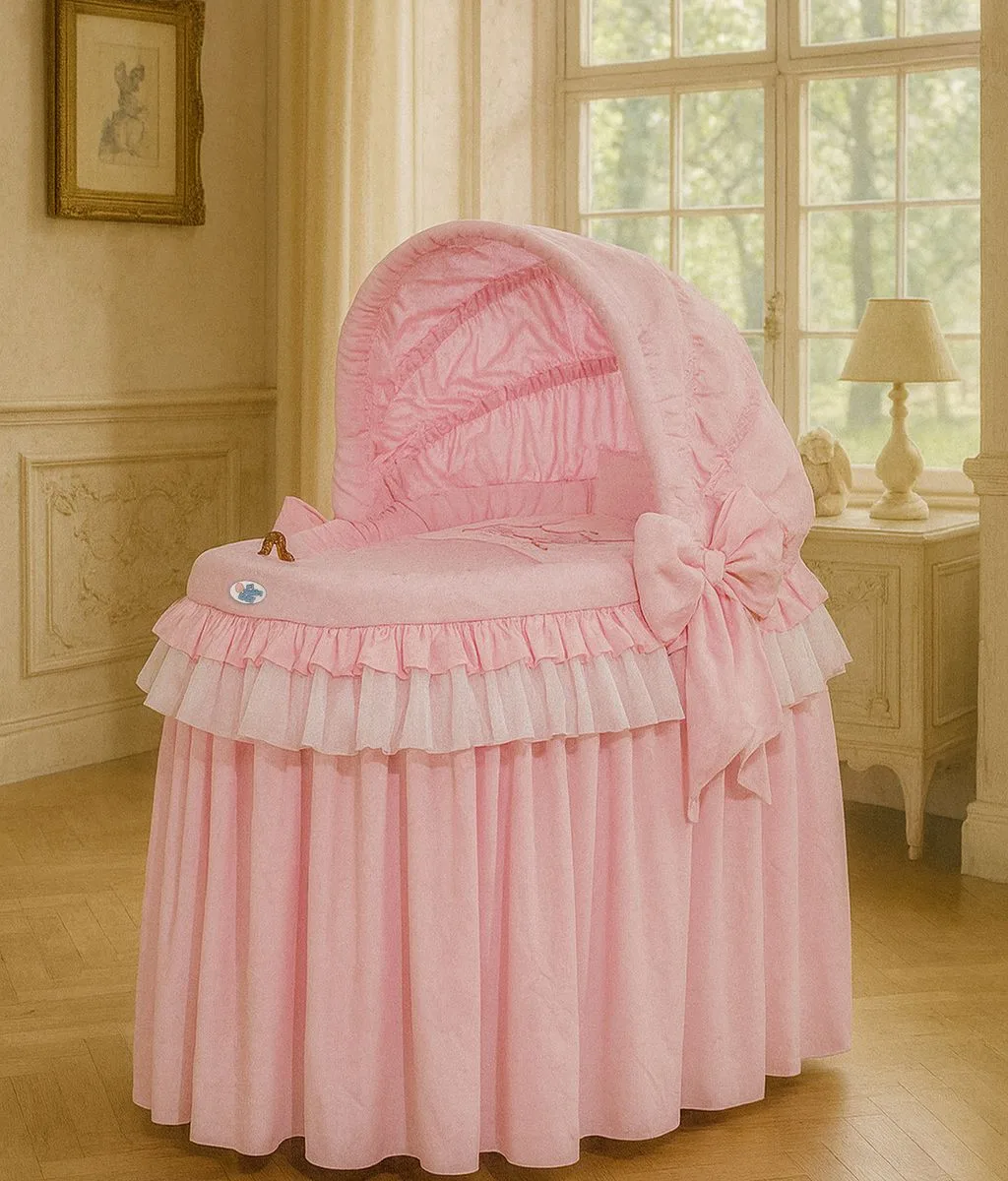 Pintas Mozės krepšelis su gaubtu, „Little Princess“, spalva: rožinė