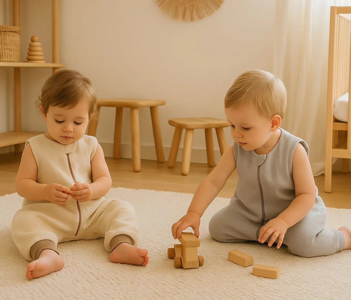 Muslino kūdikių miegmaišis su kojytėmis, L, 9–24 mėn., vasarai, TOG 1.0, spalvos: pilka, rožinė ir smėlio