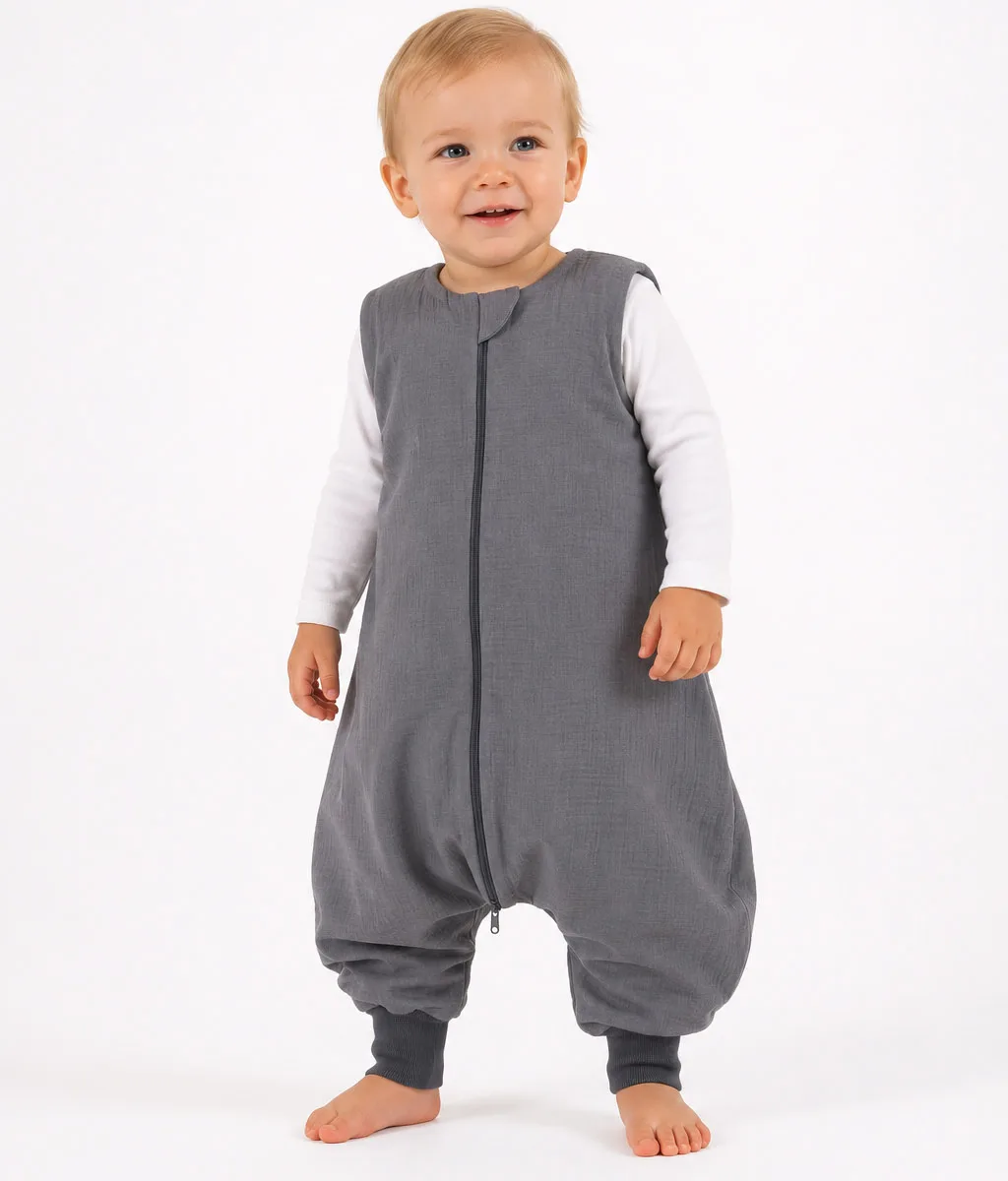 Muslino kūdikių miegmaišis su kojytėmis, XL, 2–4 m., vasarai, TOG 1.0, spalvos: geltona, mėlyna ir kitos