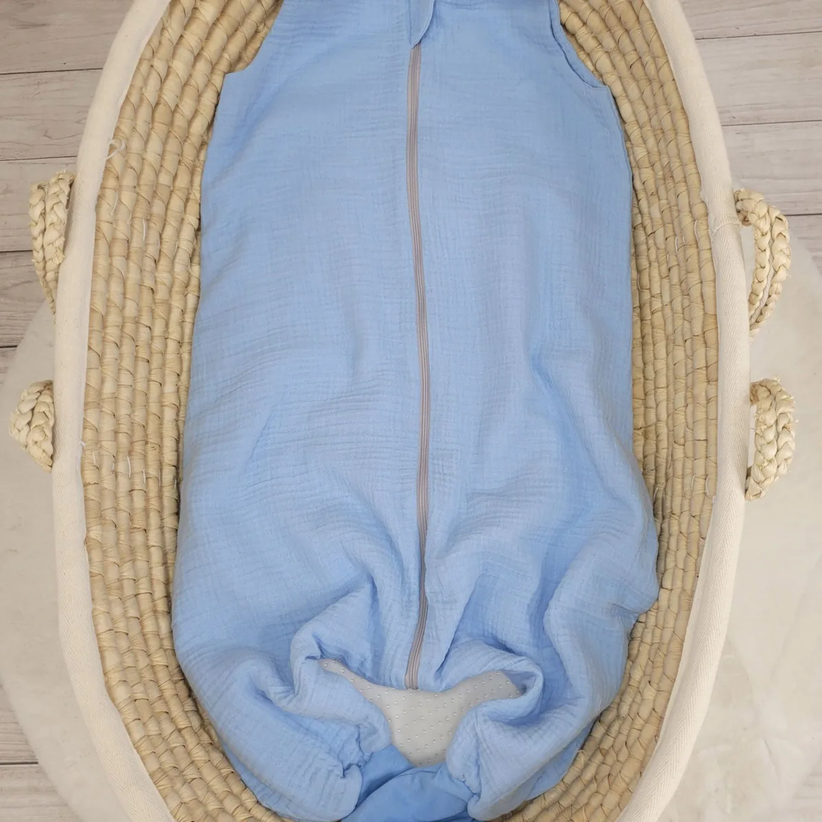 Muslino kūdikių miegmaišis su kojytėmis, XL, 2–4 m., vasarai, TOG 1.0, spalvos: geltona, mėlyna ir kitos