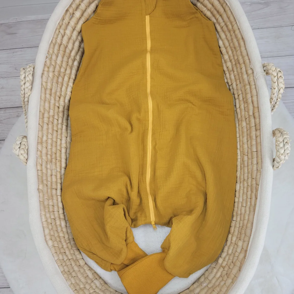 Muslino kūdikių miegmaišis su kojytėmis, XL, 2–4 m., vasarai, TOG 1.0, spalvos: geltona, mėlyna ir kitos