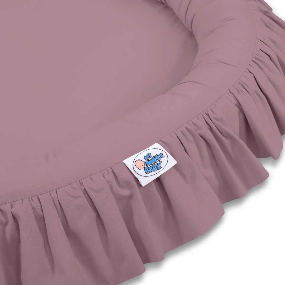 Lizdas su volanu, spalvos: rožinė, smėlio ir violetinė