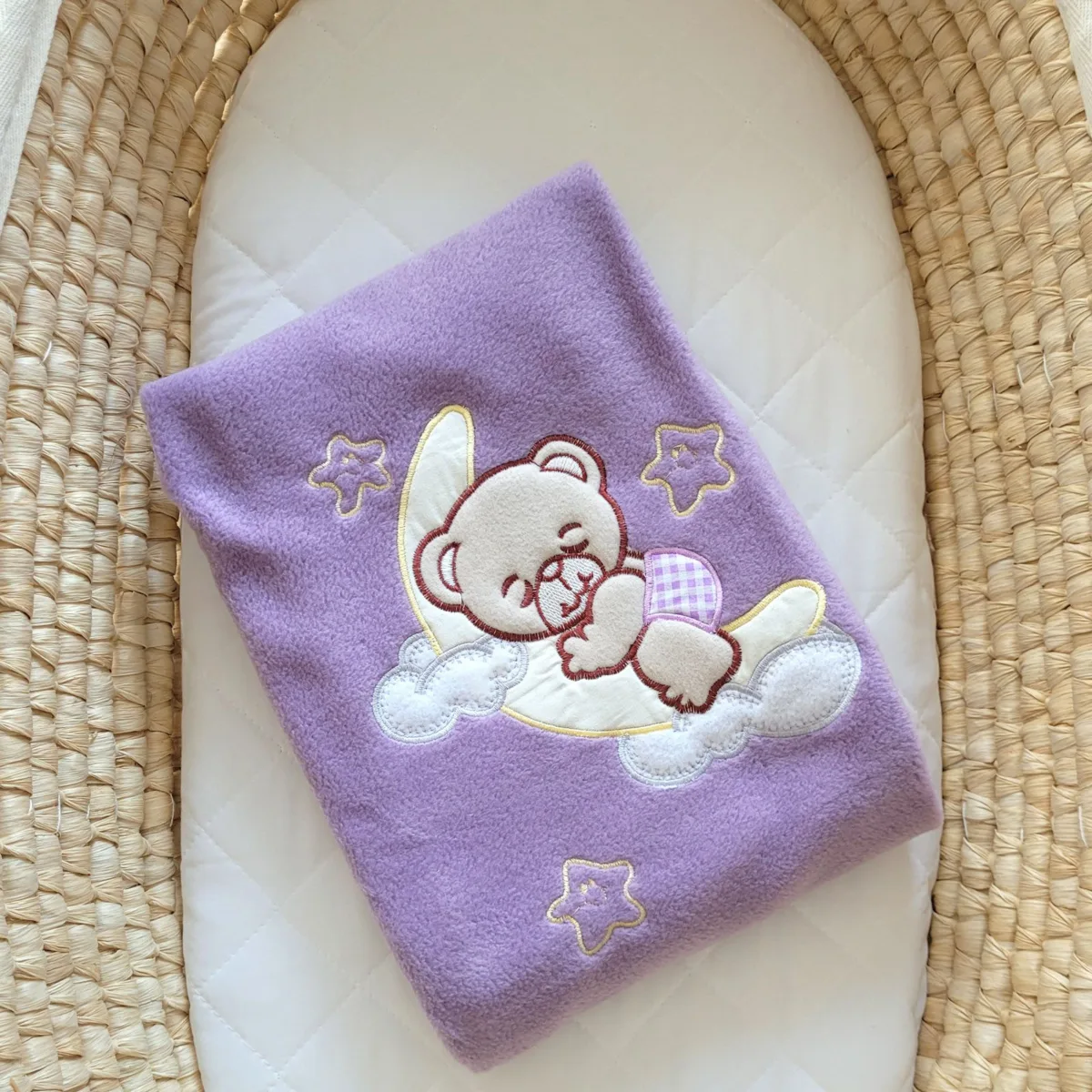 Flisinis pledas kūdikiams, spalvos: violetinė ir žalia