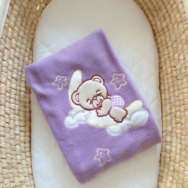 Flisinis pledas kūdikiams, spalvos: violetinė ir žalia