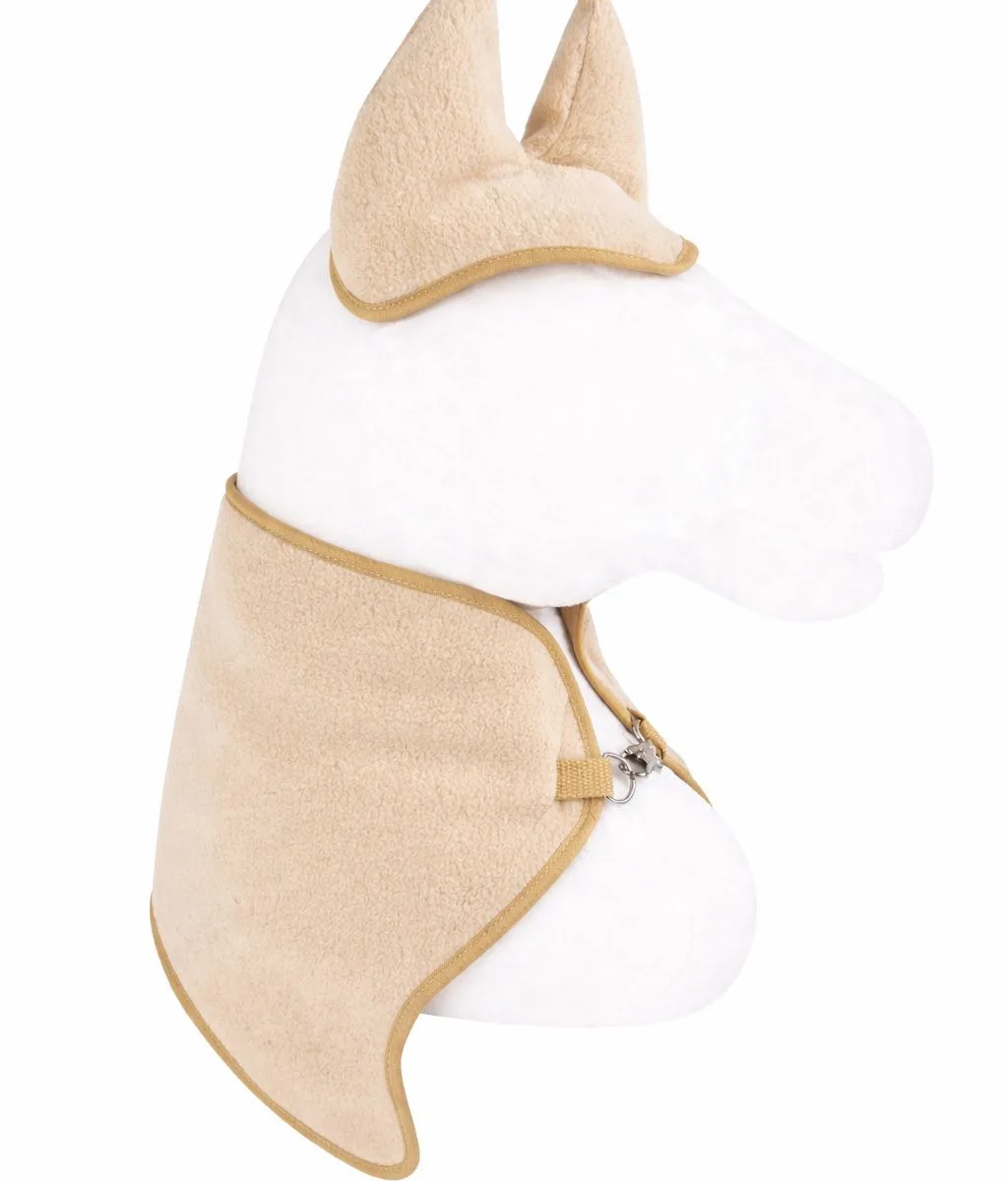 Rinkinys „Hobby Horse“ žirgui A3: flisinis apklotas ir ausinės, spalvos: smėlio, violetinė ir žalia