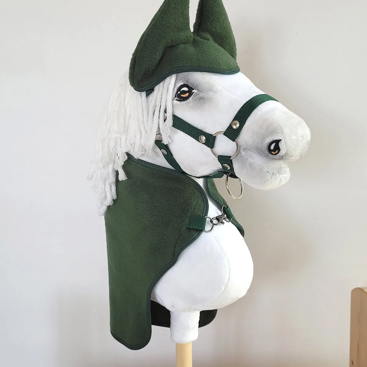 Rinkinys „Hobby Horse“ žirgui A3: flisinis apklotas ir ausinės, spalva: žalia