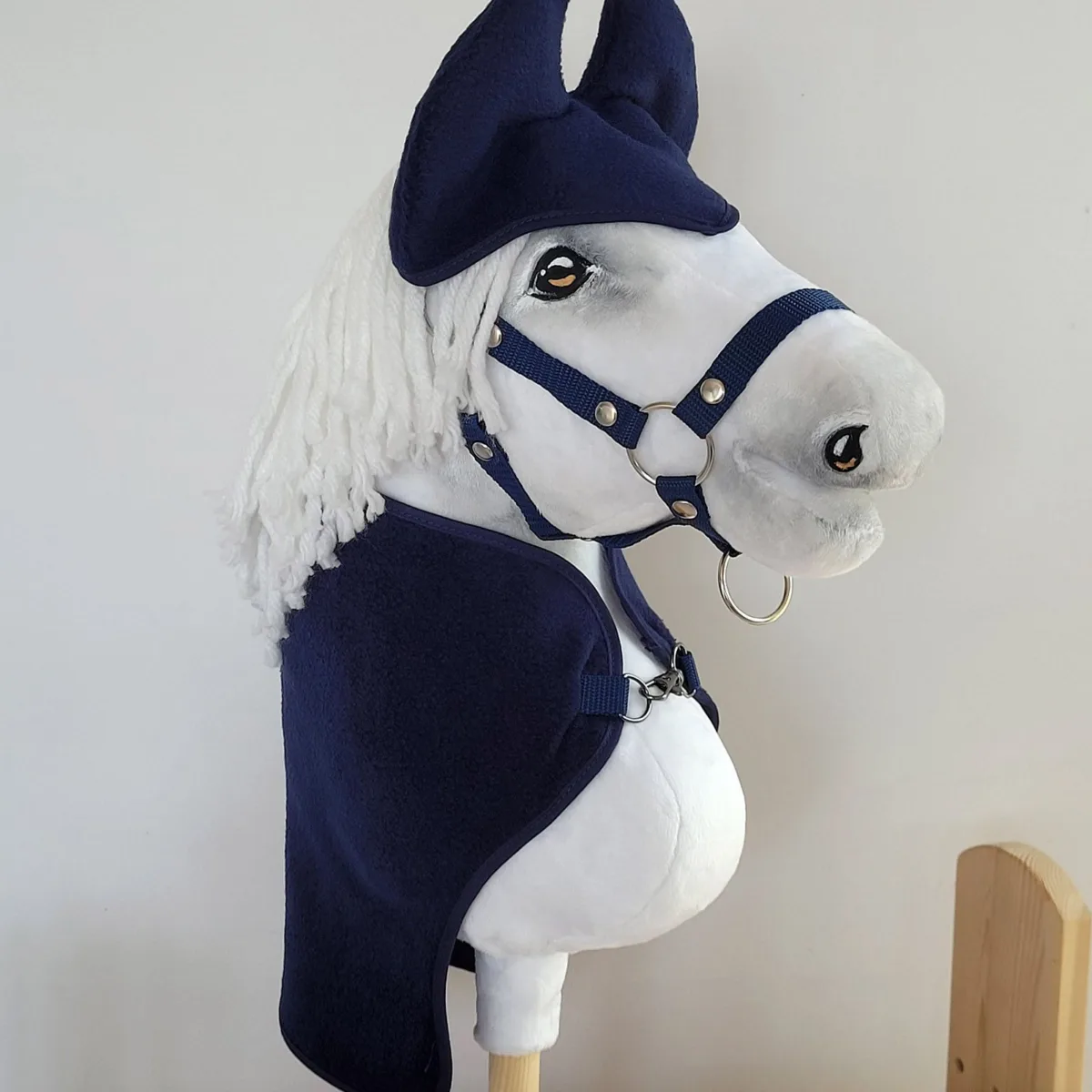Rinkinys „Hobby Horse“ žirgui A3: flisinis apklotas ir ausinės, spalvos: geltona, juoda ir kitos