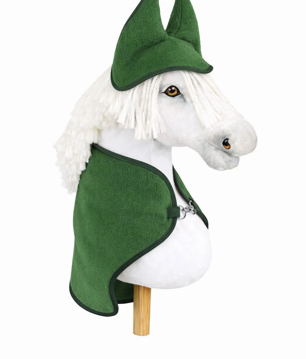 Rinkinys „Hobby Horse“ žirgui A3: flisinis apklotas ir ausinės, spalva: žalia