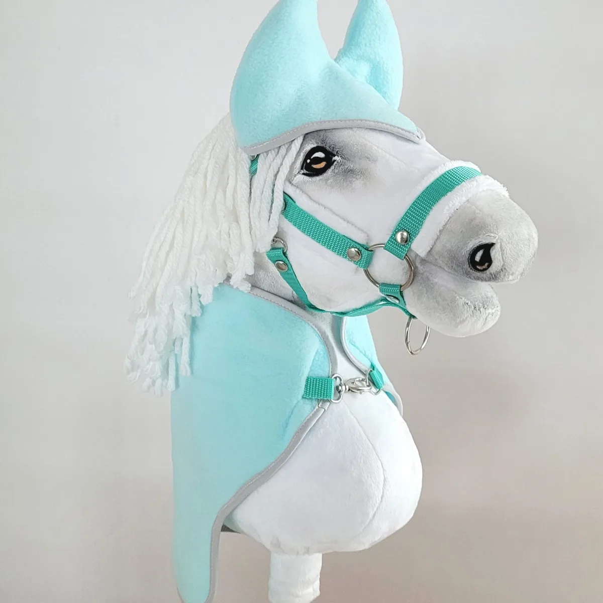 Rinkinys „Hobby Horse“ žirgui A3: flisinis apklotas ir ausinės, spalva: žalia