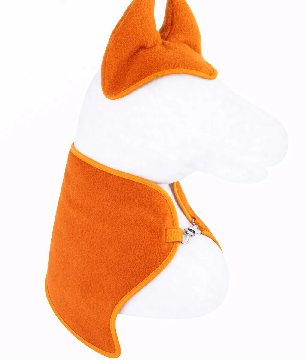 Rinkinys „Hobby Horse“ žirgui A3: flisinis apklotas ir ausinės, spalvos: mėlyna, oranžinė ir raudona