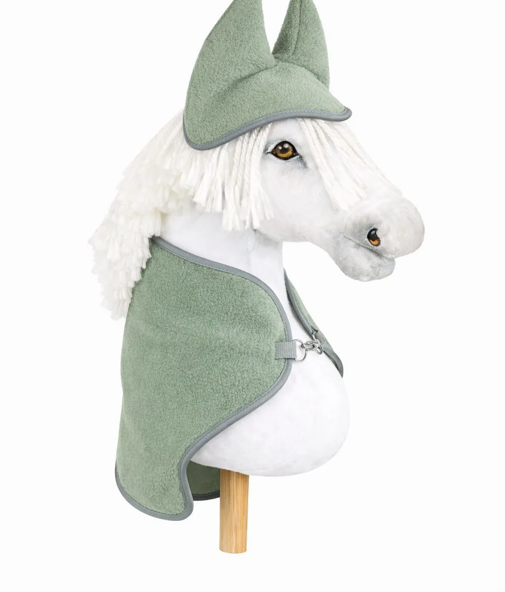 Rinkinys „Hobby Horse“ žirgui A3: flisinis apklotas ir ausinės, spalva: žalia