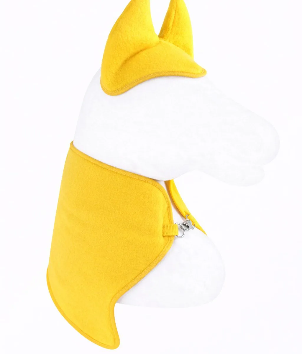 Rinkinys „Hobby Horse“ žirgui A3: flisinis apklotas ir ausinės, spalvos: geltona, juoda ir kitos