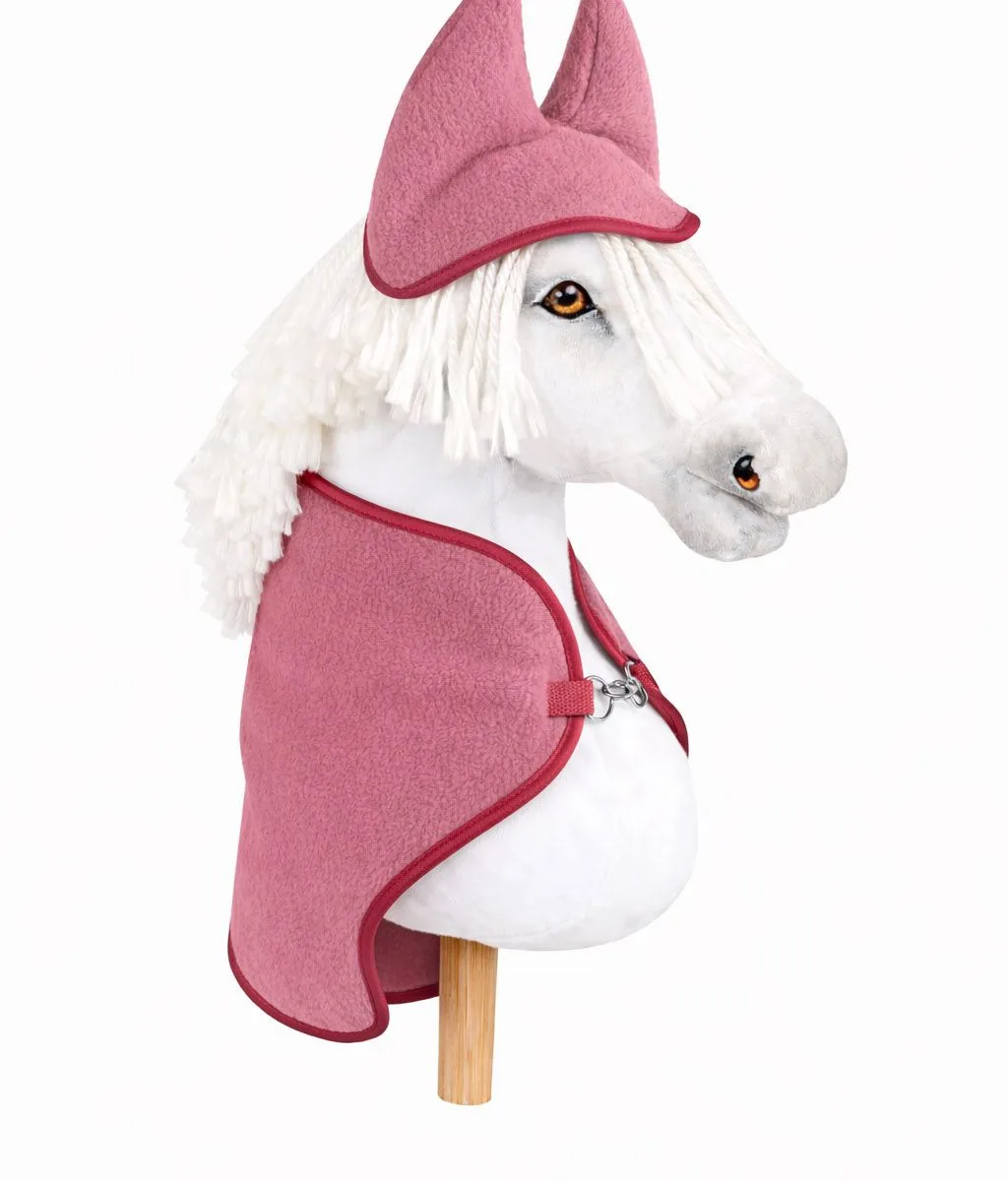 Rinkinys „Hobby Horse“ žirgams A4 ir A5: flisinis apklotas ir ausinės, spalvos: mėlyna ir kitos