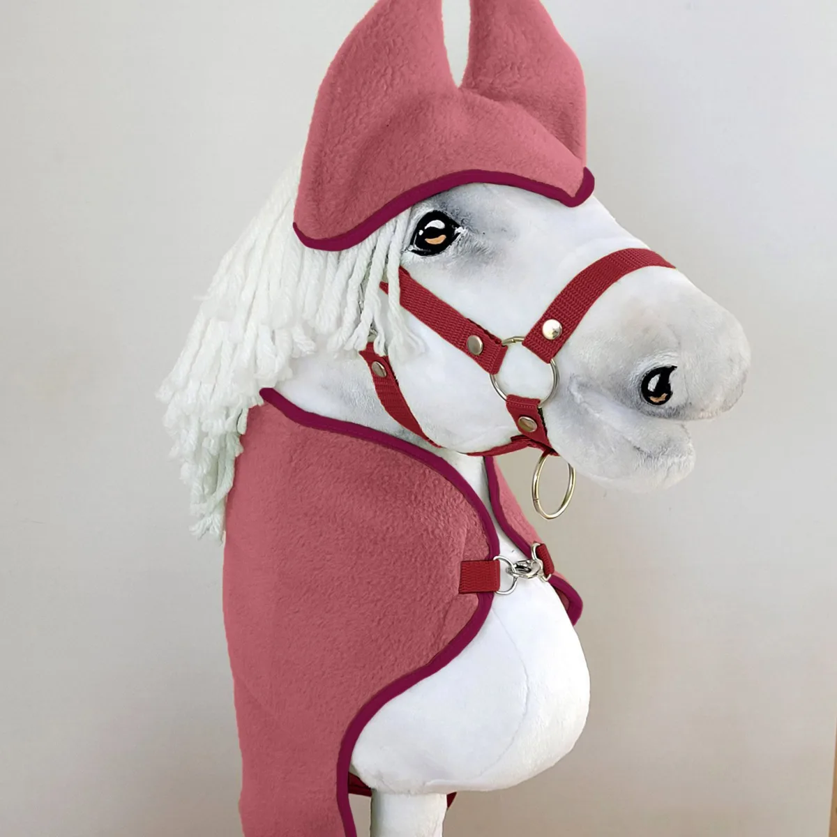 Rinkinys „Hobby Horse“ žirgams A4 ir A5: flisinis apklotas ir ausinės, spalvos: mėlyna ir kitos