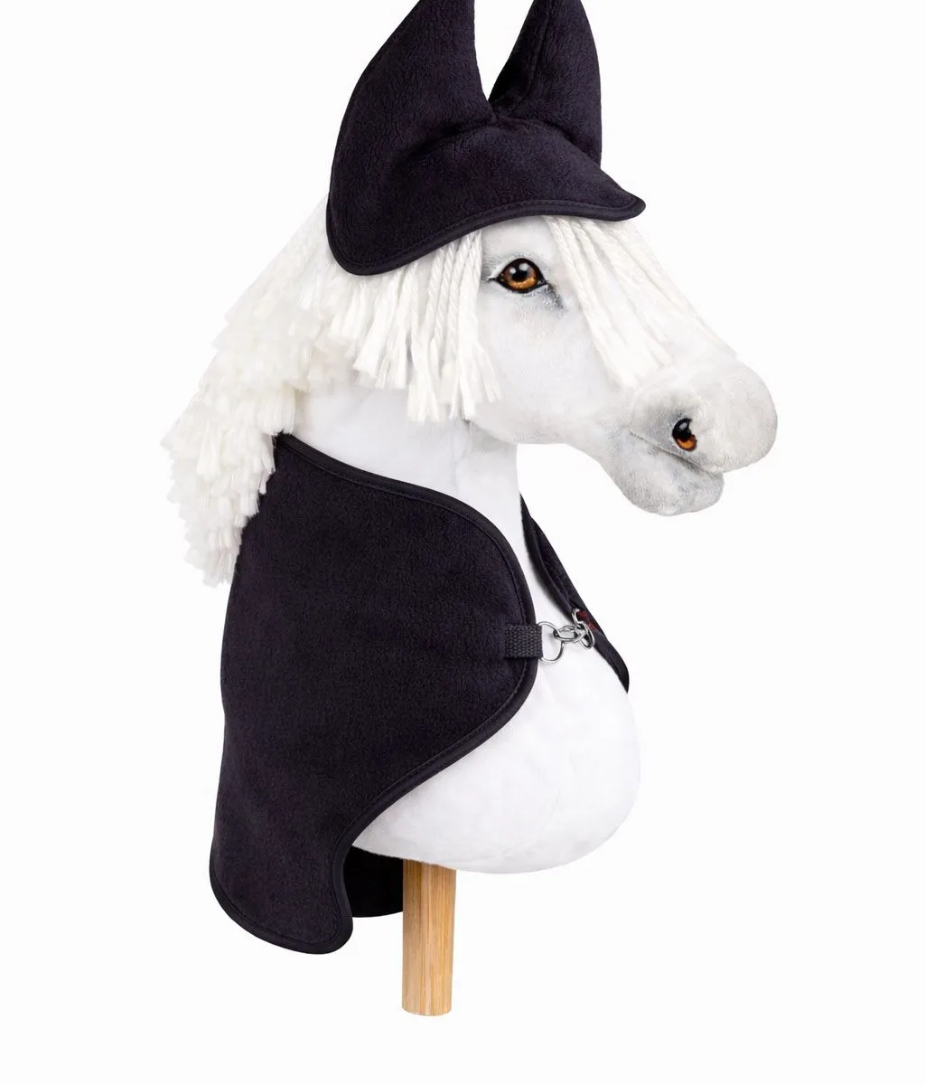 Rinkinys „Hobby Horse“ žirgams A4 ir A5: flisinis apklotas ir ausinės, spalvos: geltona, juoda ir kitos