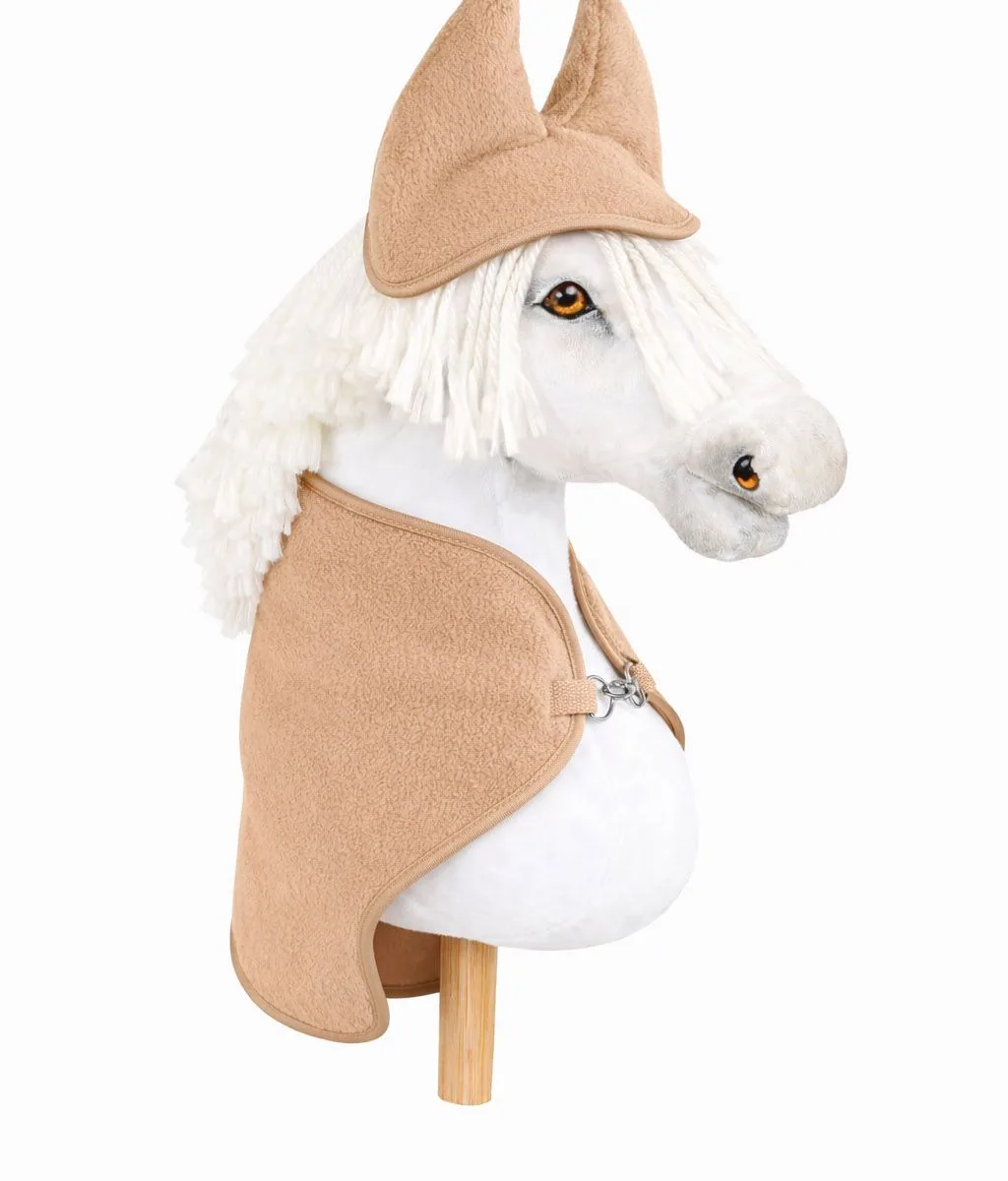 Rinkinys „Hobby Horse“ žirgams A4 ir A5: flisinis apklotas ir ausinės, spalvos: mėlyna ir kitos