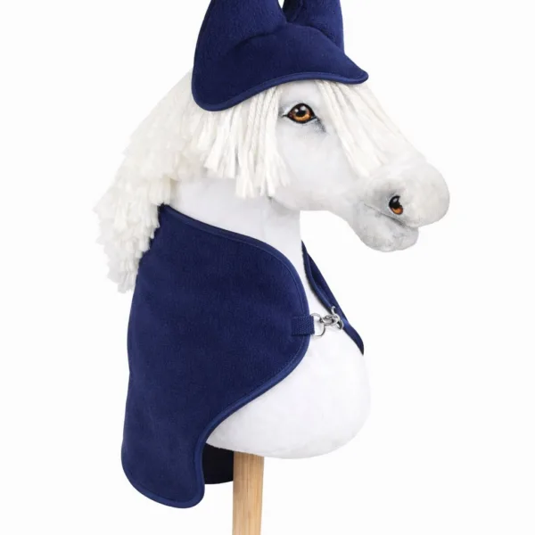 Rinkinys „Hobby Horse“ žirgams A4 ir A5: flisinis apklotas ir ausinės, spalvos: mėlyna ir kitos