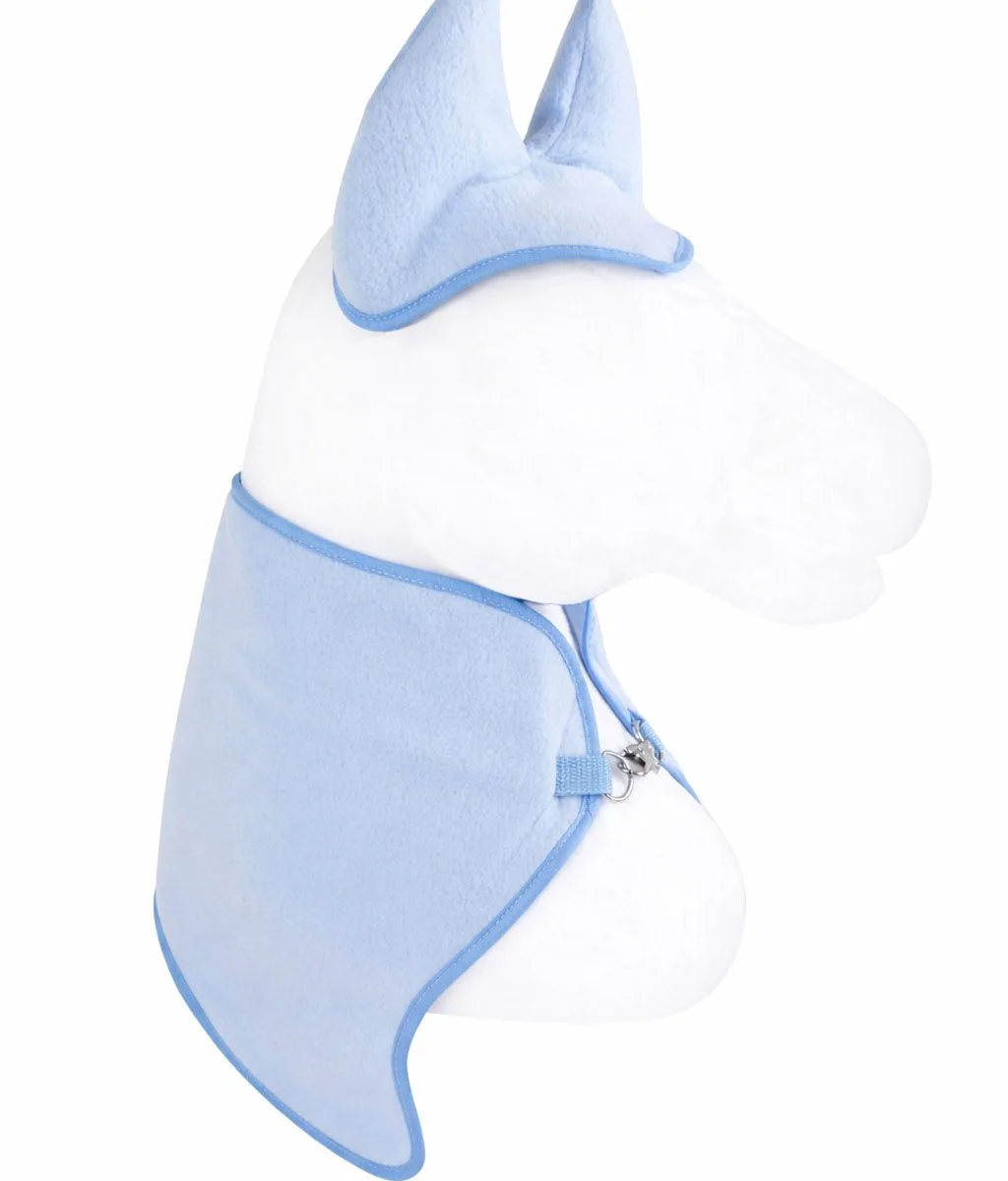 Rinkinys „Hobby Horse“ žirgams A4 ir A5: flisinis apklotas ir ausinės, spalvos: mėlyna, oranžinė ir raudona