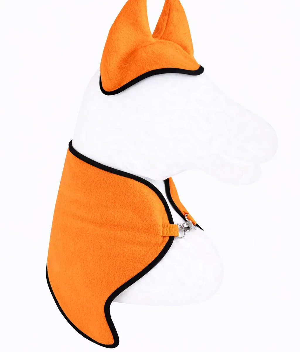 Rinkinys „Hobby Horse“ žirgams A4 ir A5: flisinis apklotas ir ausinės, spalvos: mėlyna, oranžinė ir raudona