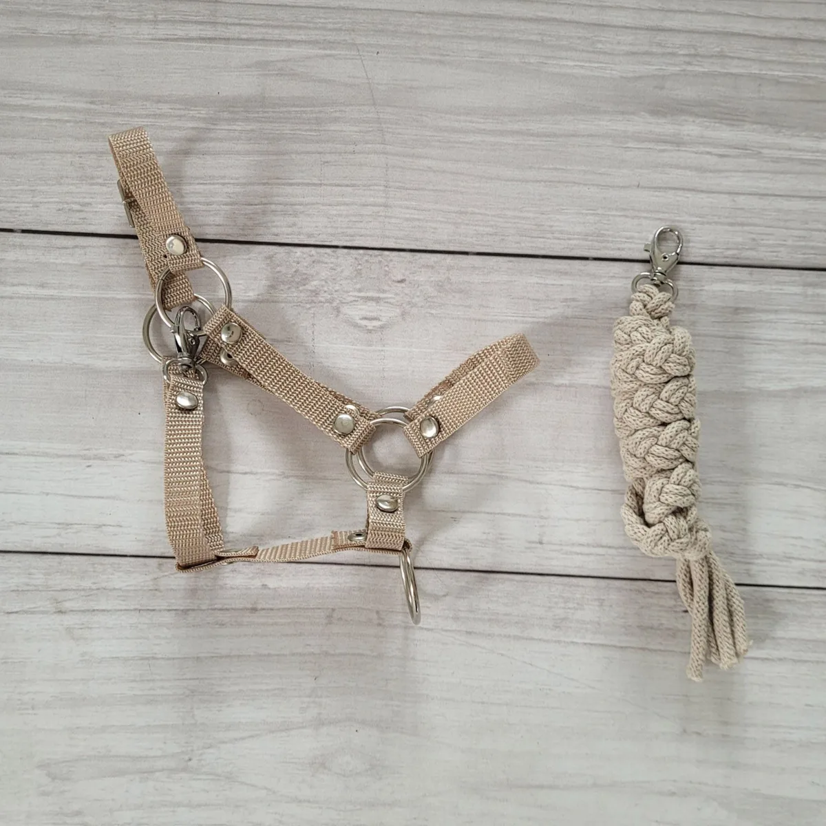 Rinkinys „Hobby Horse“ žirgui: apynasris A3 ir virvinis pavadis, spalvos: rožinė, ruda ir kitos