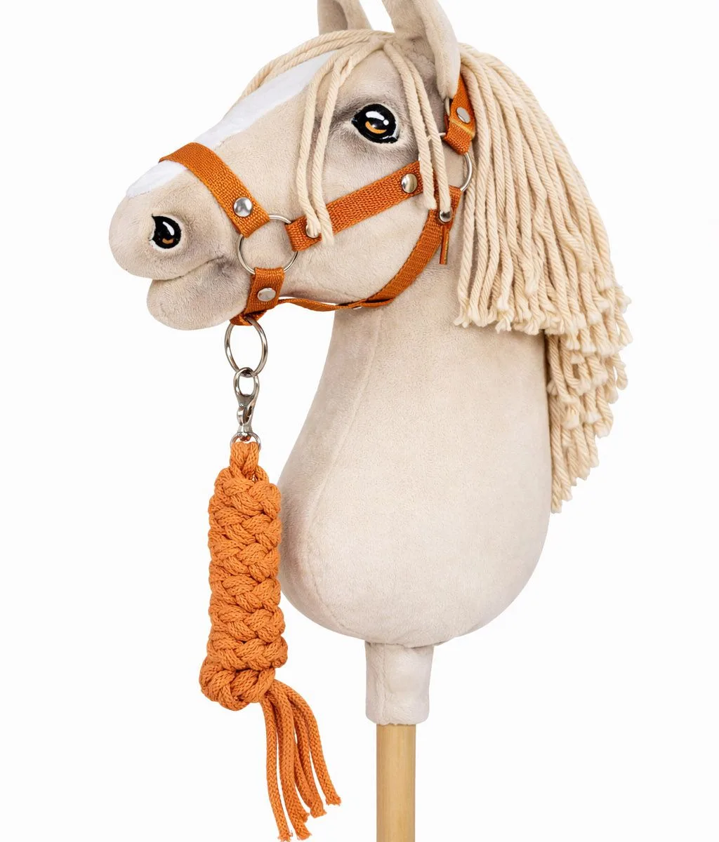 Rinkinys „Hobby Horse“ žirgui: apynasris A3 ir virvinis pavadis, spalvos: geltona, juoda ir kitos