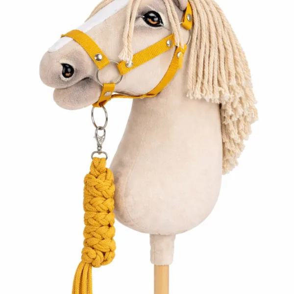 Rinkinys „Hobby Horse“ žirgui: apynasris A3 ir virvinis pavadis, spalvos: geltona, juoda ir kitos