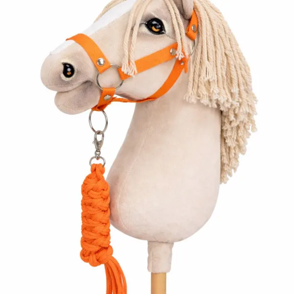 Rinkinys „Hobby Horse“ žirgui: apynasris A3 ir virvinis pavadis, spalvos: oranžinė, raudona ir rožinė