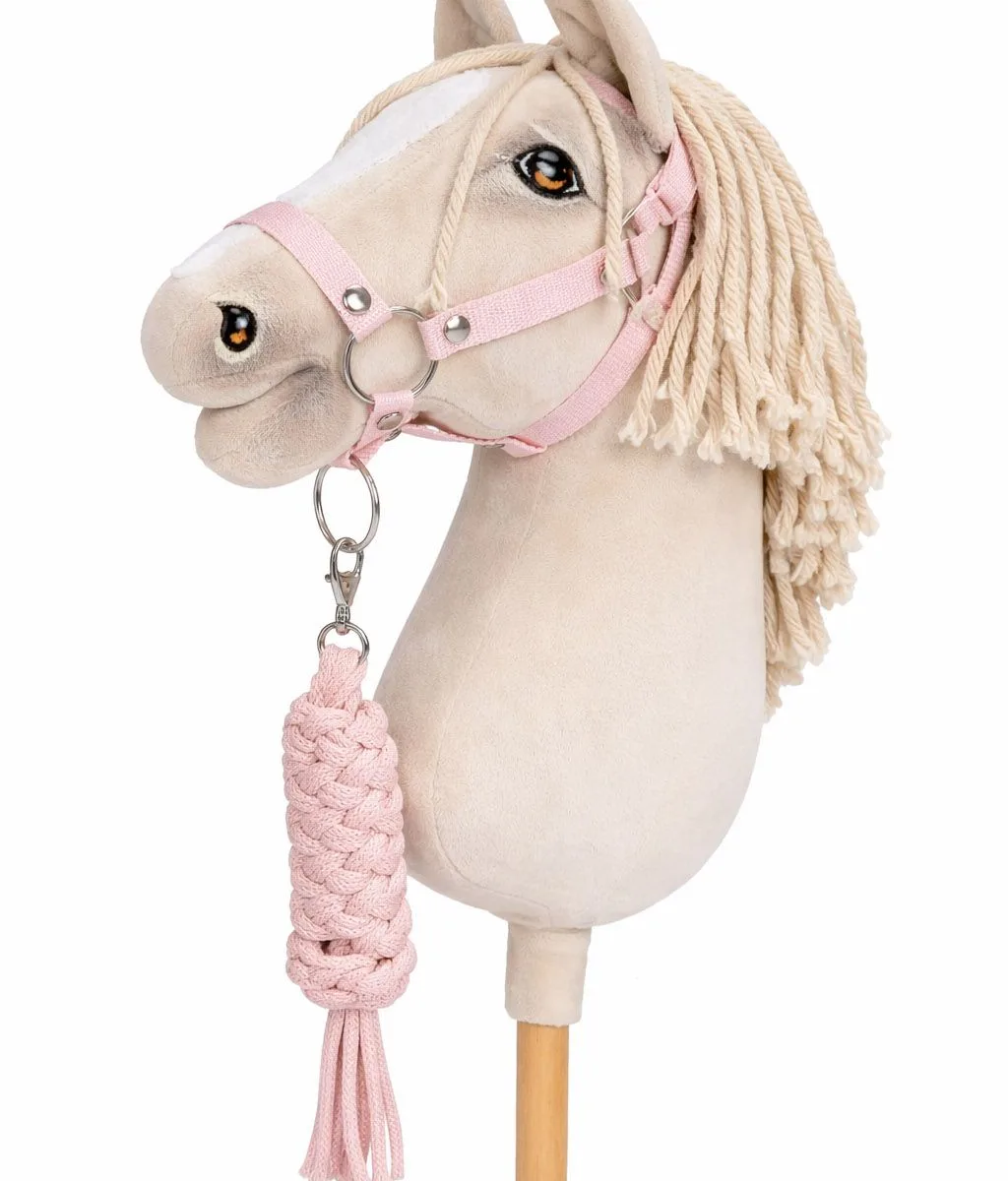 Rinkinys „Hobby Horse“ žirgui: apynasris A3 ir virvinis pavadis, spalvos: rožinė, ruda ir kitos