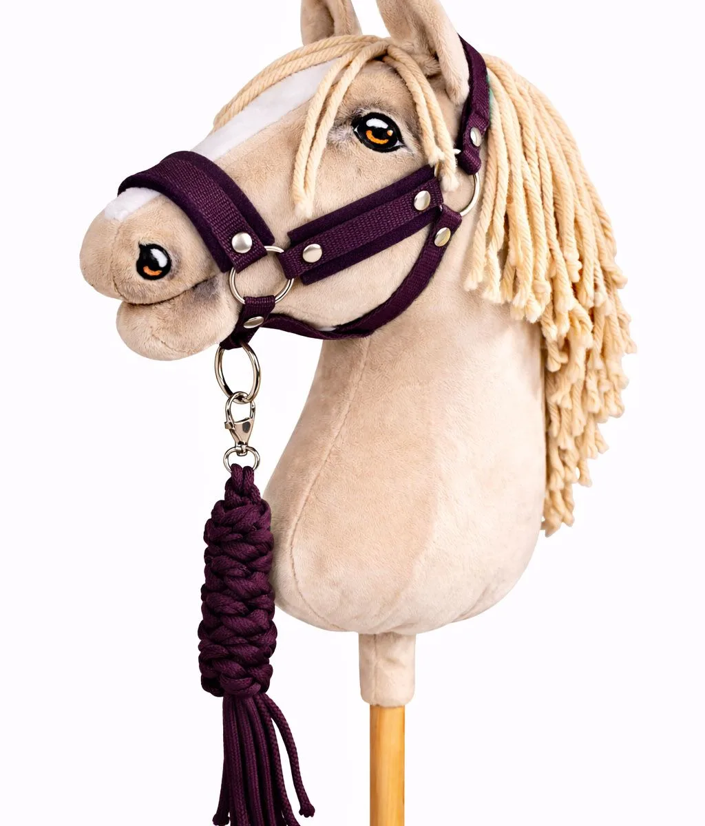 Rinkinys „Hobby Horse“ žirgui: apynasris A3 su juodu kailiuku ir virvinis pavadis, spalvos: geltona ir juoda