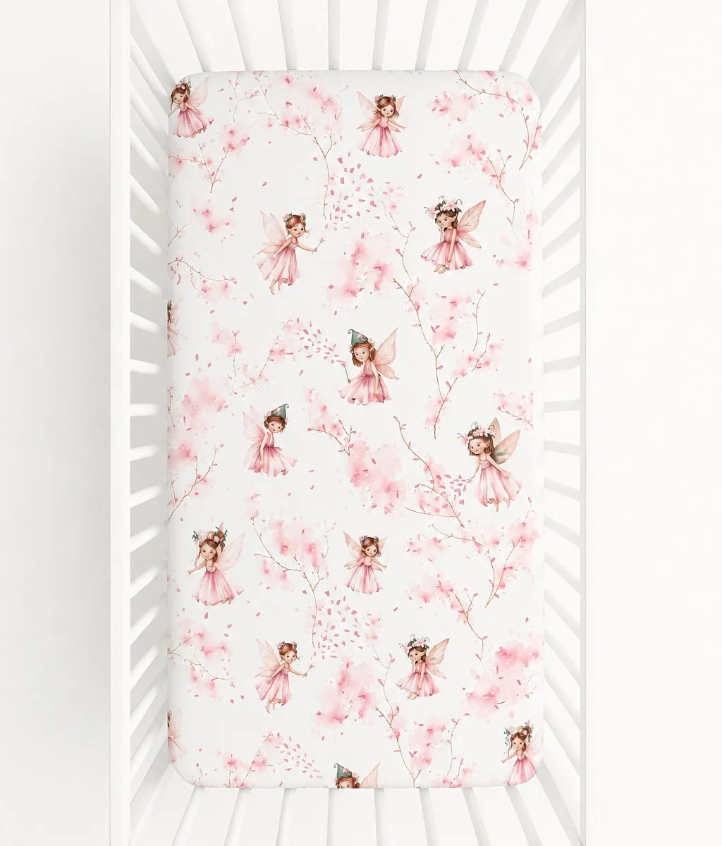 Medvilninė paklodė 120x60 cm, „Blossom Fairies“