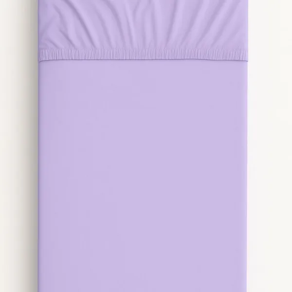Medvilninė paklodė 120x60 cm, spalvos: violetinė ir žalia