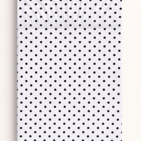 Medvilninė paklodė 120x60 cm, taškeliai, spalvos: juoda, mėlyna ir kitos