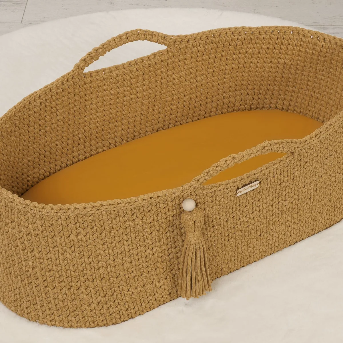 Medvilninė paklodė vežimėlio ar Mozės krepšelio čiužiniui 75x35 cm, spalvos: balta, geltona ir kitos