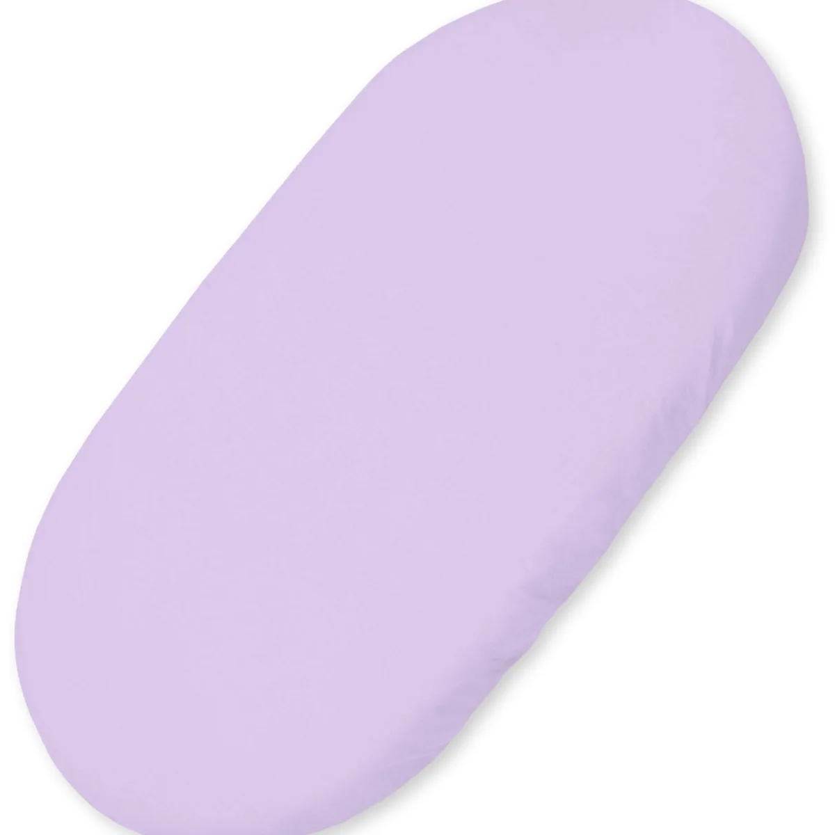 Medvilninė paklodė vežimėlio ar Mozės krepšelio čiužiniui 75x35 cm, spalvos: smėlio, violetinė ir žalia