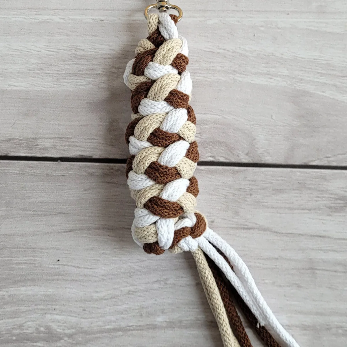 Pavadis „Hobby Horse“ žirgui iš dvigubos virvės, spalvos: smėlio ir violetinė