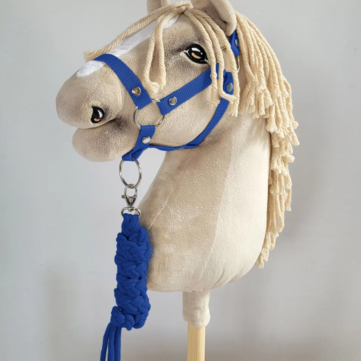 Pavadis „Hobby Horse“ žirgui iš dvigubos virvės, spalva: mėlyna
