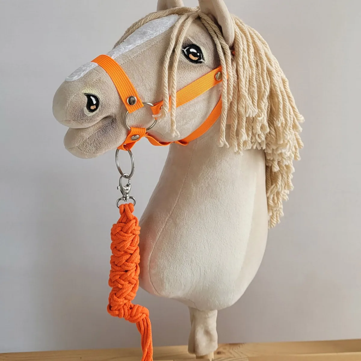 Pavadis „Hobby Horse“ žirgui iš dvigubos virvės, spalvos: mėlyna ir oranžinė