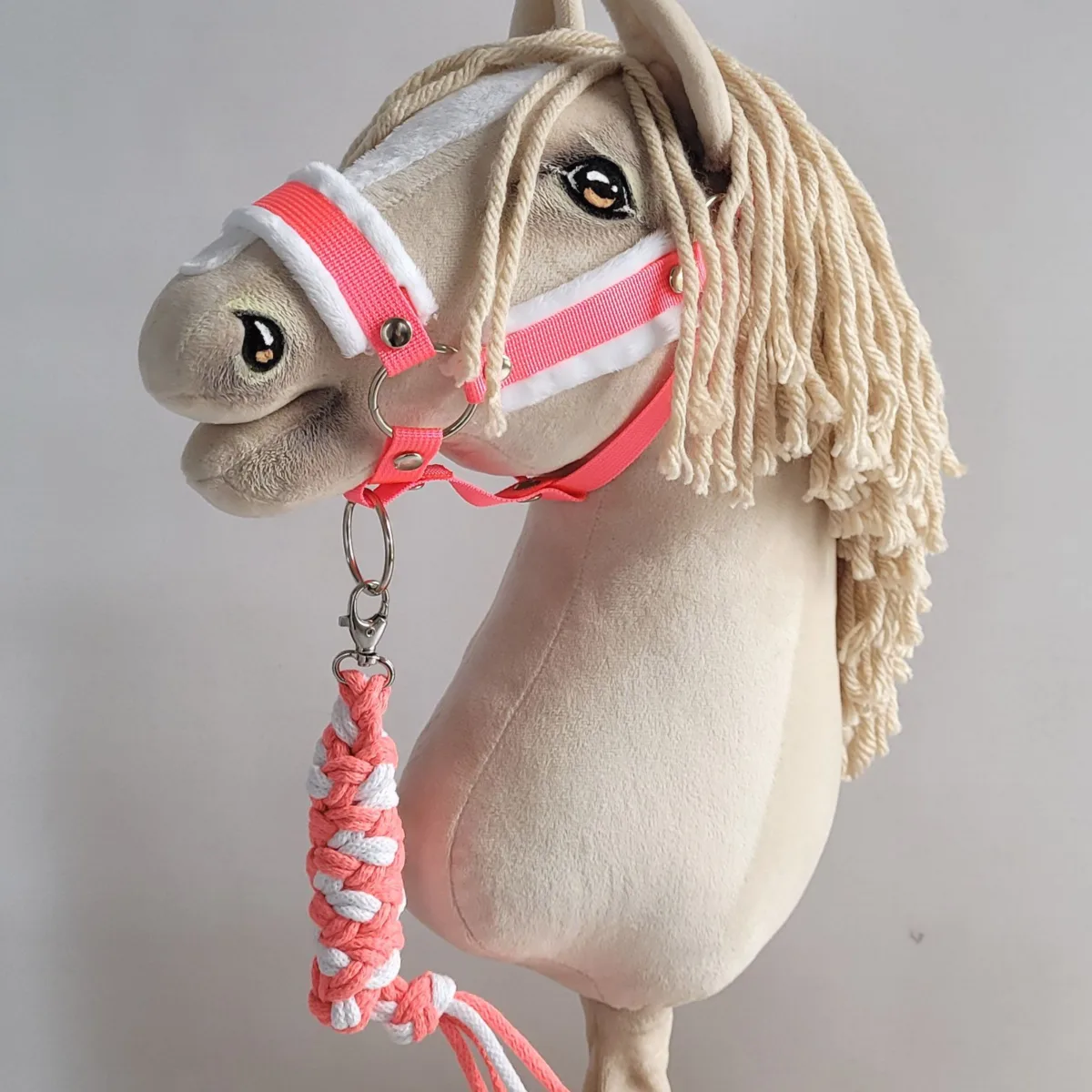 Pavadis „Hobby Horse“ žirgui iš dvigubos virvės, spalva: rožinė