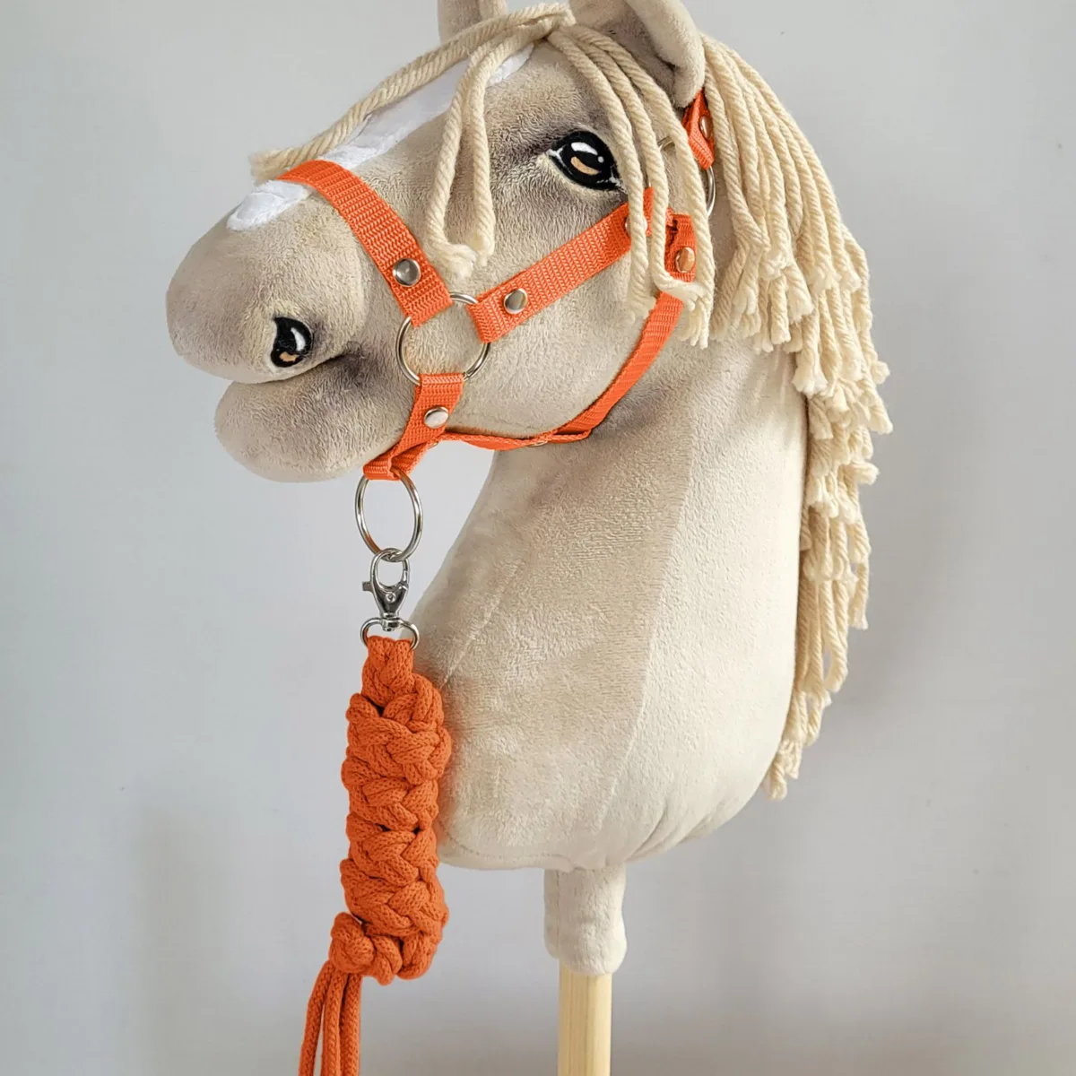 Pavadis „Hobby Horse“ žirgui iš dvigubos virvės, spalvos: mėlyna ir oranžinė